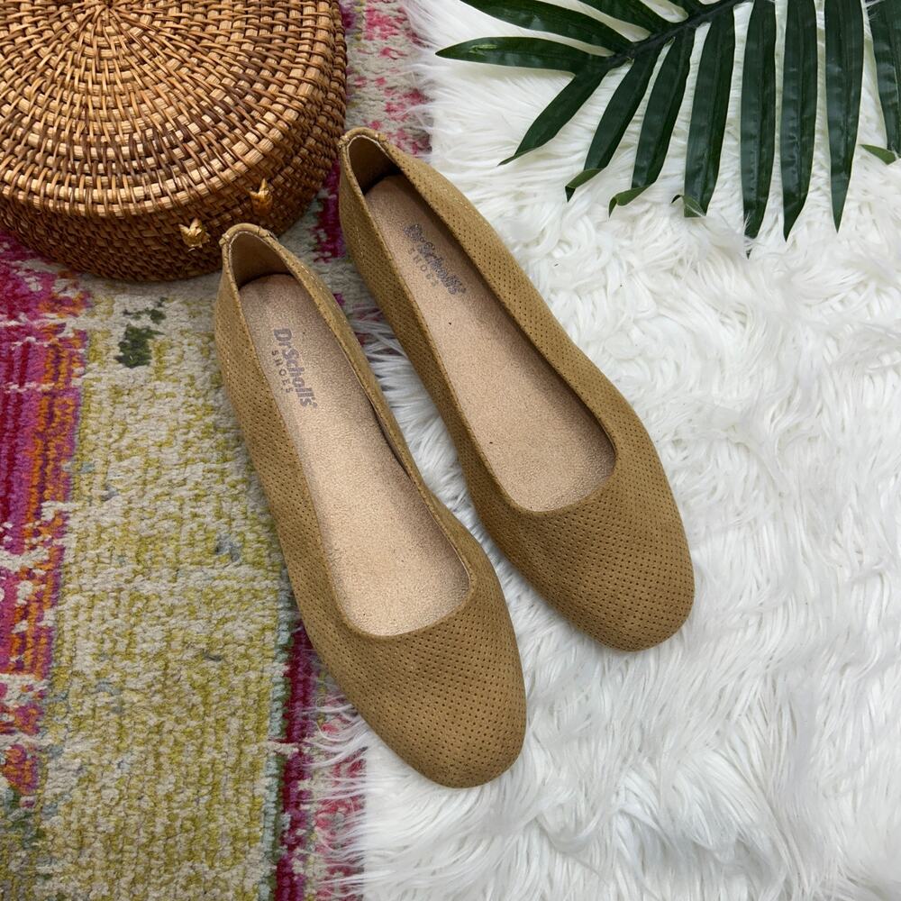 Dr. Scholl's Neutral Tan Beige Perforated Flat Wexley Ballet Flats 7 Casual